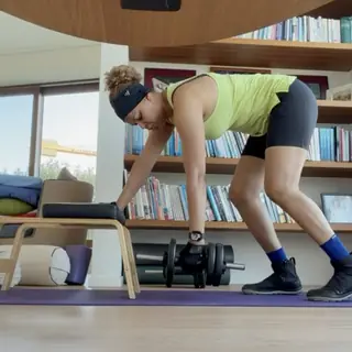 Alumna entrenando en casa